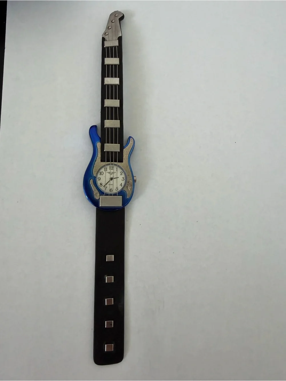 Vintage 2001 ZQ original Blue Guitar-Shaped Quartz Watch Japan Movt